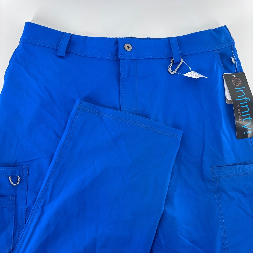 Infinity by‎ Cherokee Scrub Pants Mens Large Tall Royal Blue Cargo New NWT